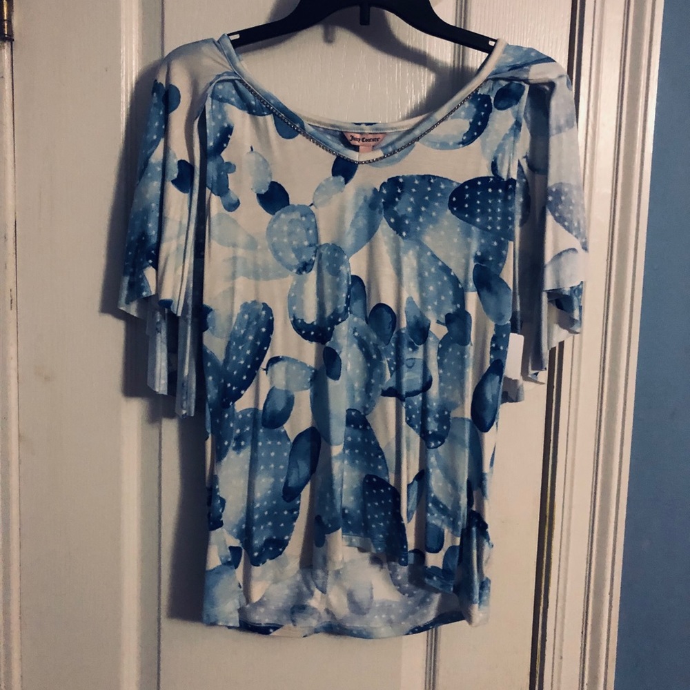 Juicy Couture Cape Sleeved Floral Top